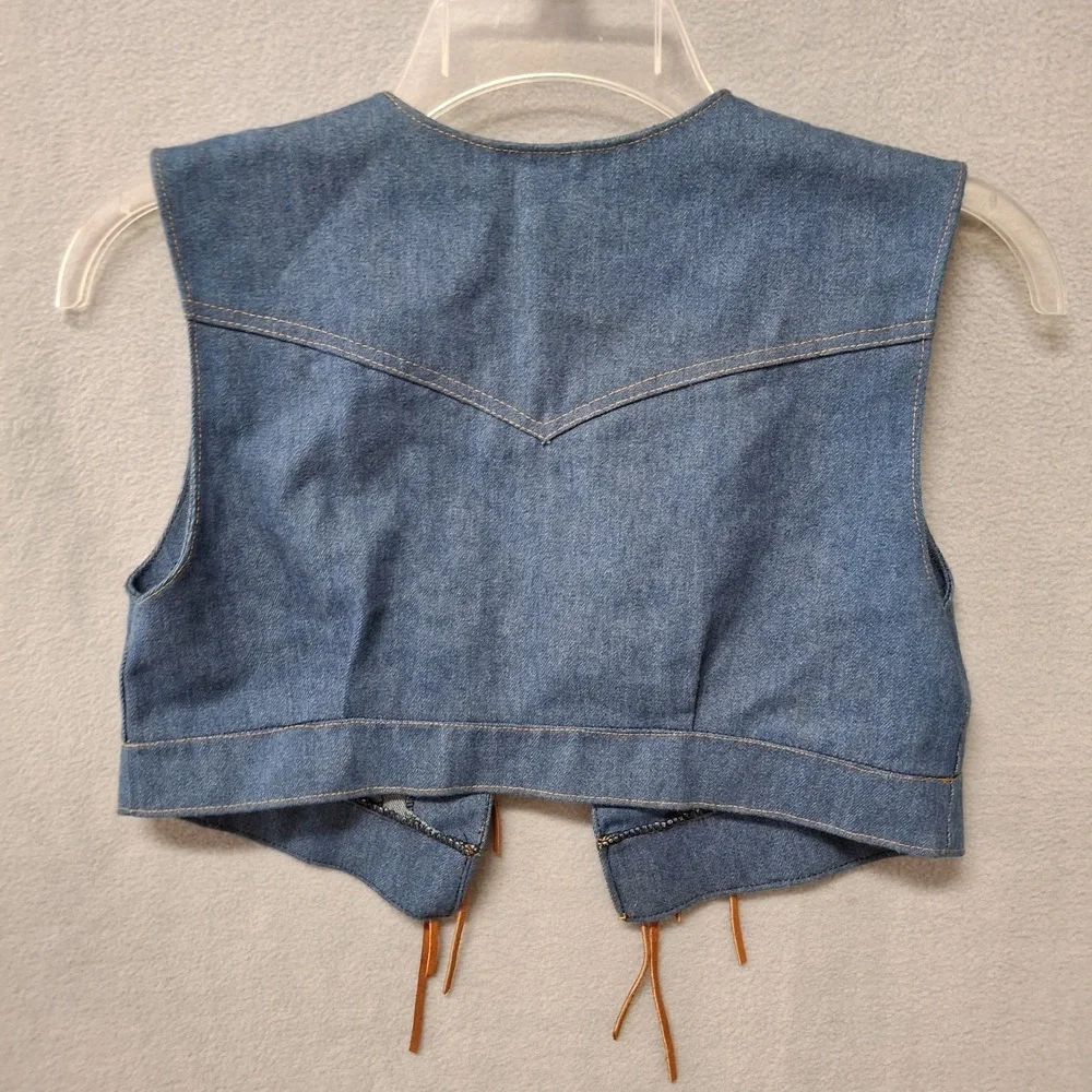 Unbranded Boy's Small Blue Denim‎ Vest Western Cowboy Rodeo Theater Costume Play